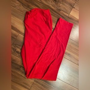 One size red leggings